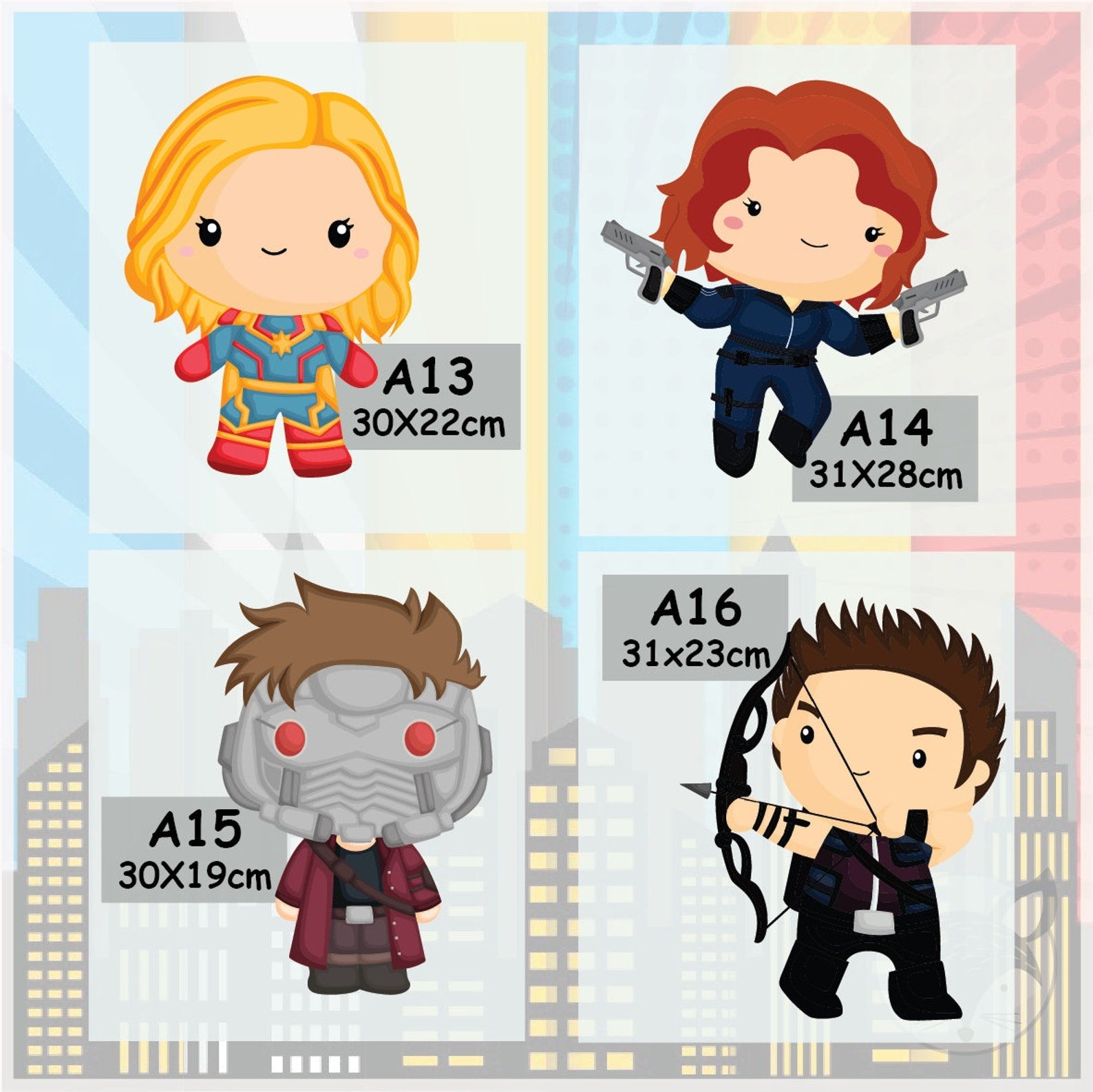 Vinilos decorativos Adhesivos infantiles de pared superheroes