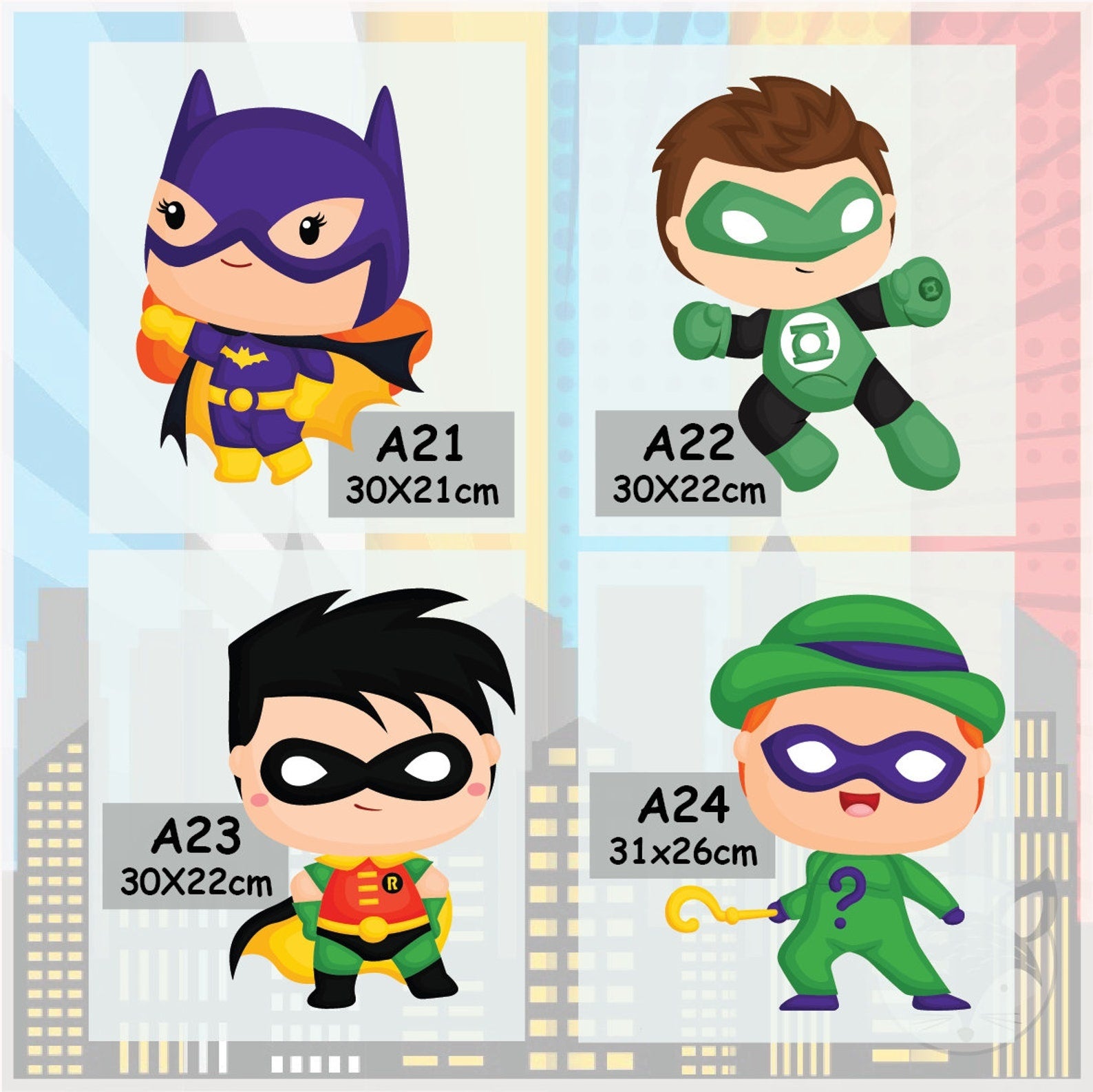 Vinilos decorativos Adhesivos infantiles de pared superheroes