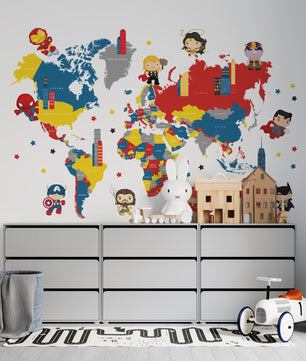 mapa mundi Superheroes