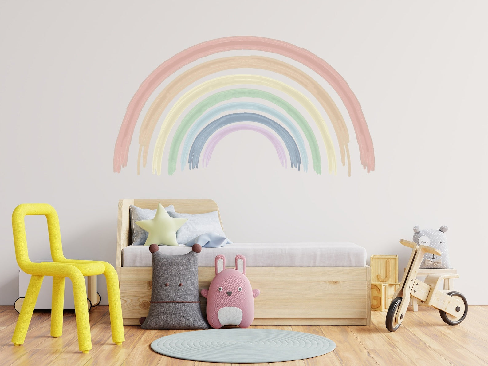 Vinilos decorativos Adhesivos infantiles de Pared arcoiris acuarelado