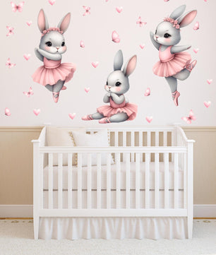 Vinilos decorativos Adhesivos infantiles de Pared Conejas bailarinas