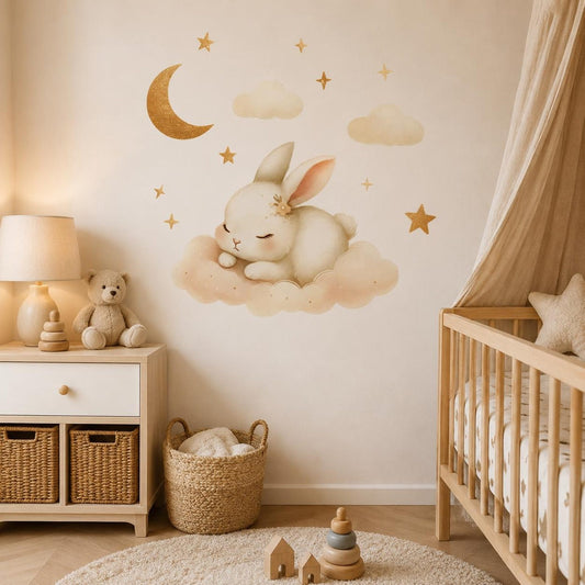 Vinilos decorativos Adhesivos infantiles de Pared Coneja dormilona