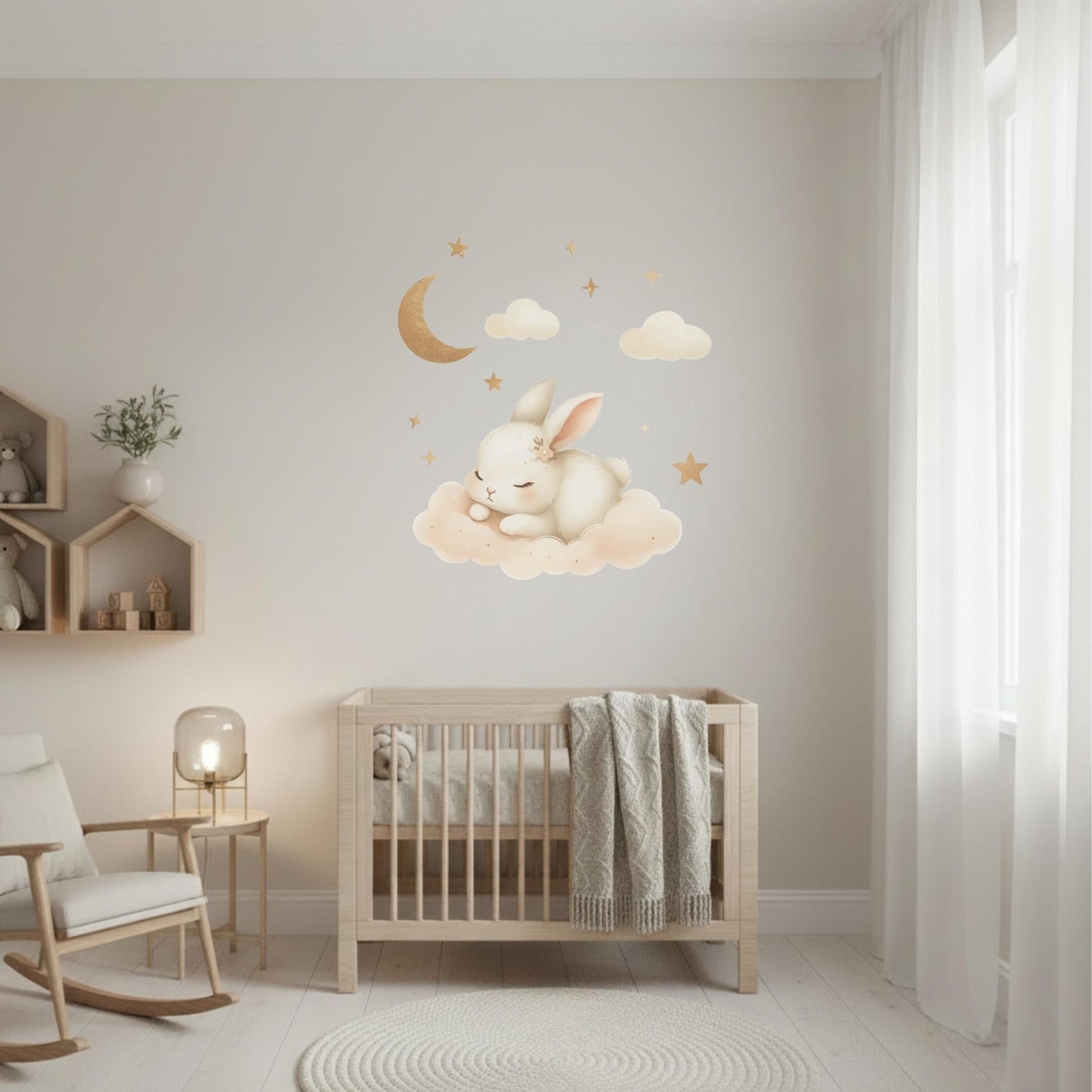 Vinilos decorativos Adhesivos infantiles de Pared Coneja dormilona