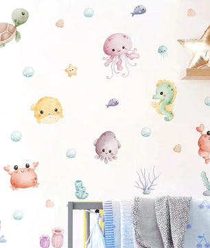 Vinilos decorativos Adhesivos infantiles de Pared princesas castillo marino