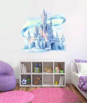 Vinilos decorativos Adhesivos infantiles de Pared princesas castillo de hielo azul