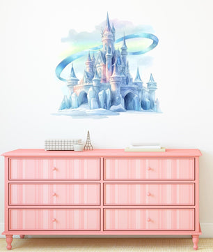 Vinilos decorativos Adhesivos infantiles de Pared princesas castillo de hielo azul