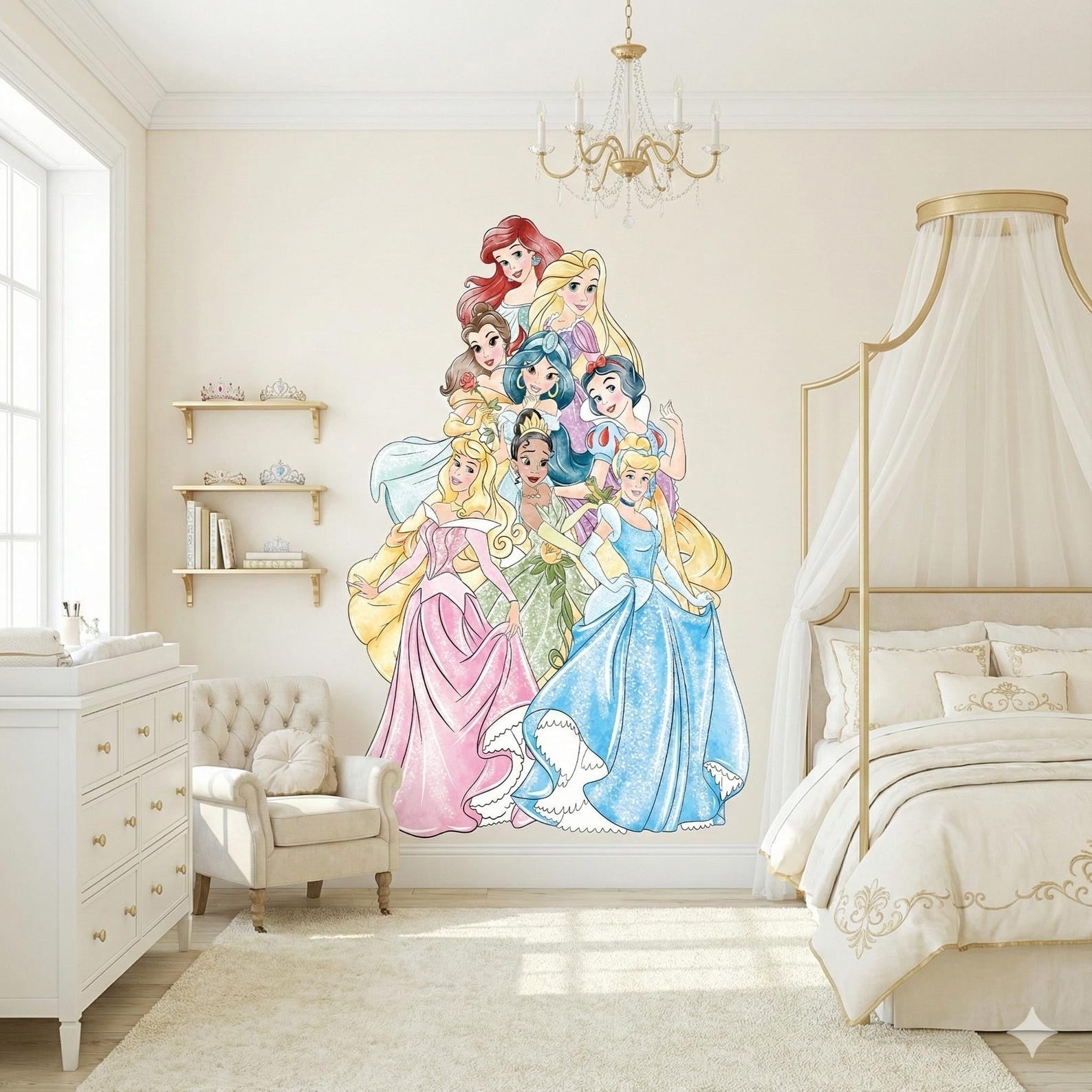 Vinilos decorativos Adhesivos infantiles de Pared princesas posando