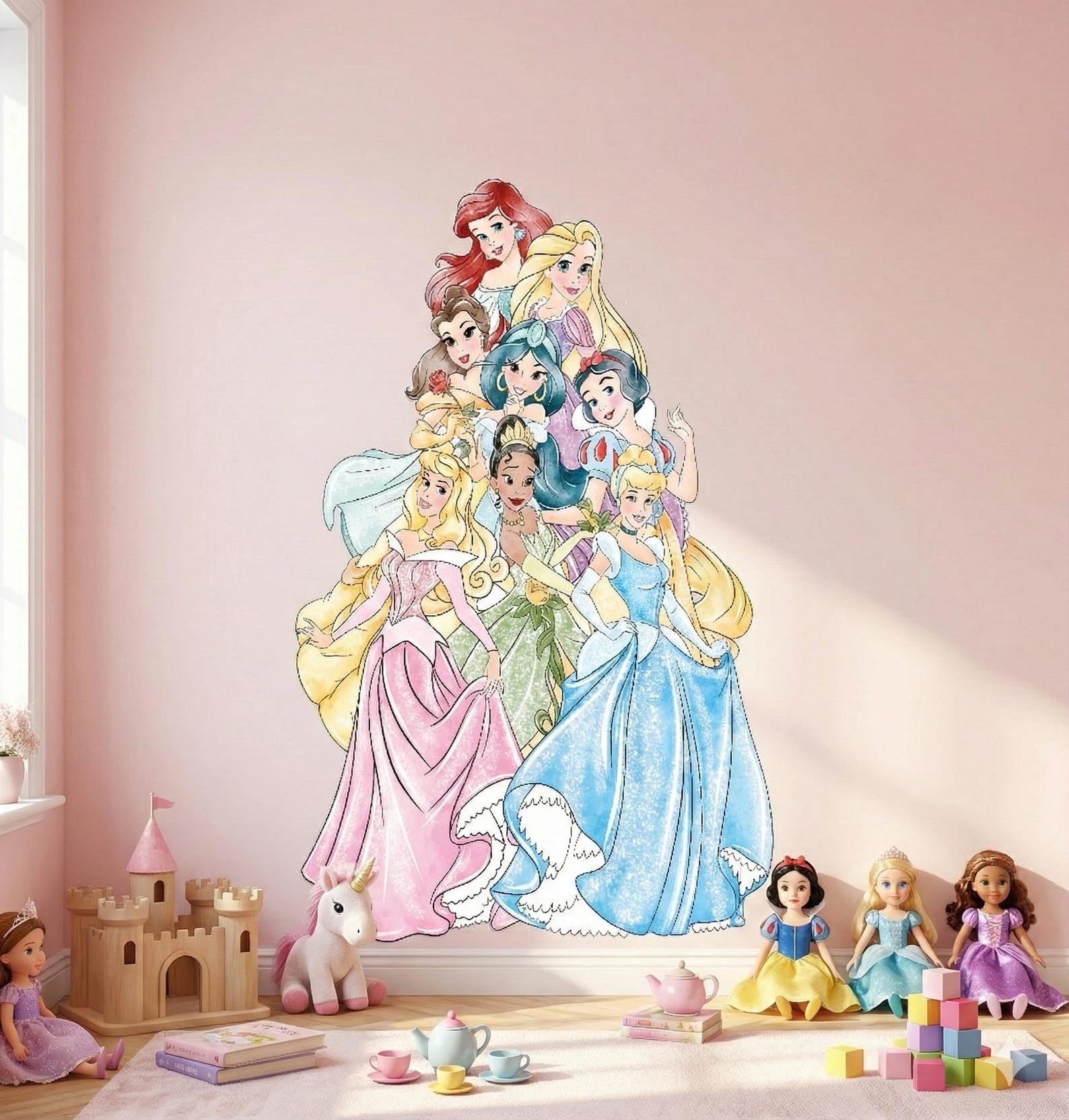 Vinilos decorativos Adhesivos infantiles de Pared princesas posando