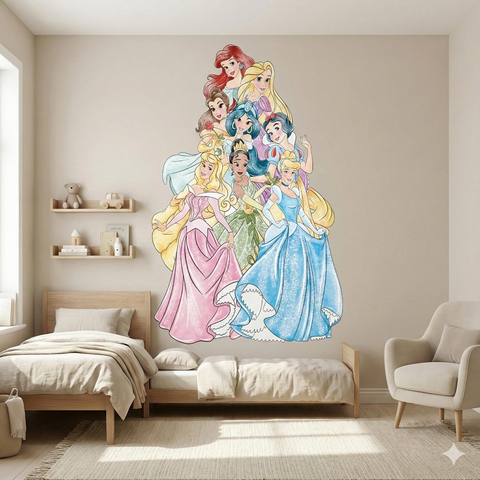Vinilos decorativos Adhesivos infantiles de Pared princesas posando