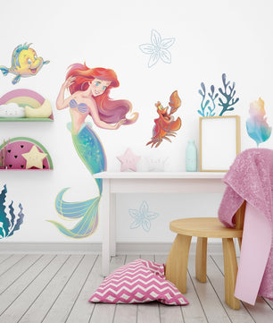 Vinilos decorativos Adhesivos infantiles de Pared princesas ariel bajo el mar