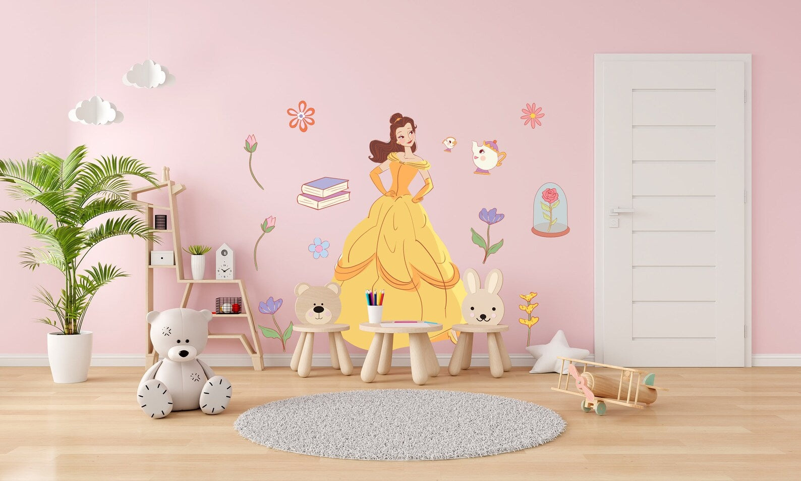 Vinilos decorativos Adhesivos infantiles de Pared princesas Bella
