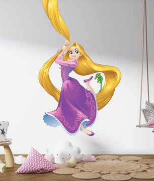 Vinilos decorativos Adhesivos infantiles de Pared princesas rapunzel con cabello