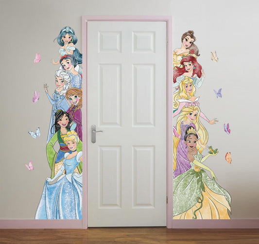 Vinilos decorativos Adhesivos infantiles de Pared princesas lateral de puerta acuarela