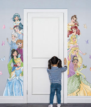 Vinilos decorativos Adhesivos infantiles de Pared princesas lateral de puerta acuarela