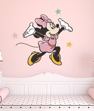 Vinilos decorativos Adhesivos infantiles de Pared minnie con estrellas