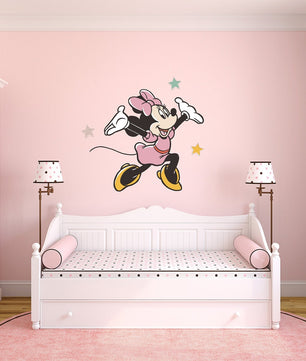Vinilos decorativos Adhesivos infantiles de Pared minnie con estrellas