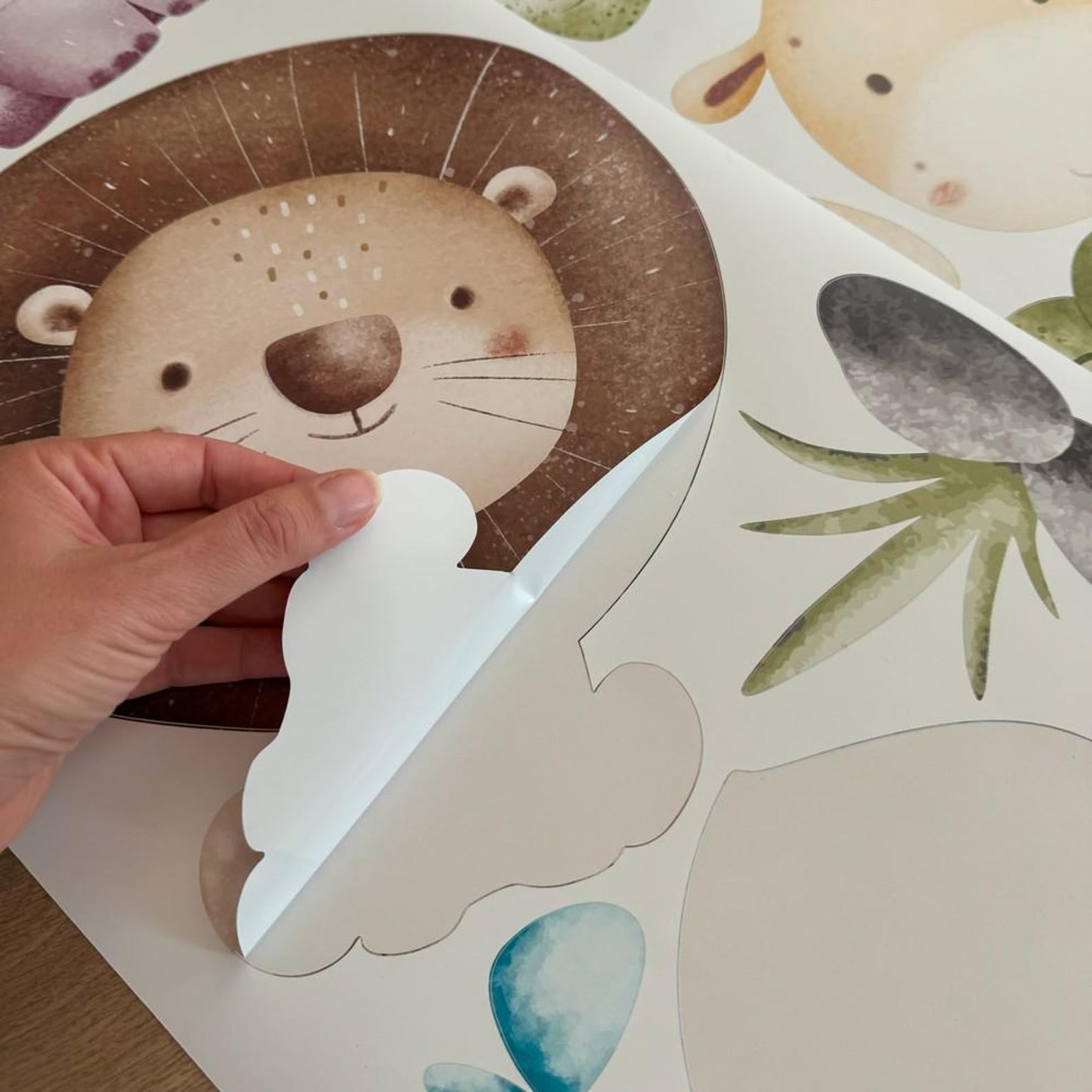 Medidor de altura infantil con animales de safari