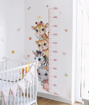Medidor de altura infantil  animales cute rosados