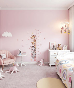 Medidor de altura infantil  animales cute rosados