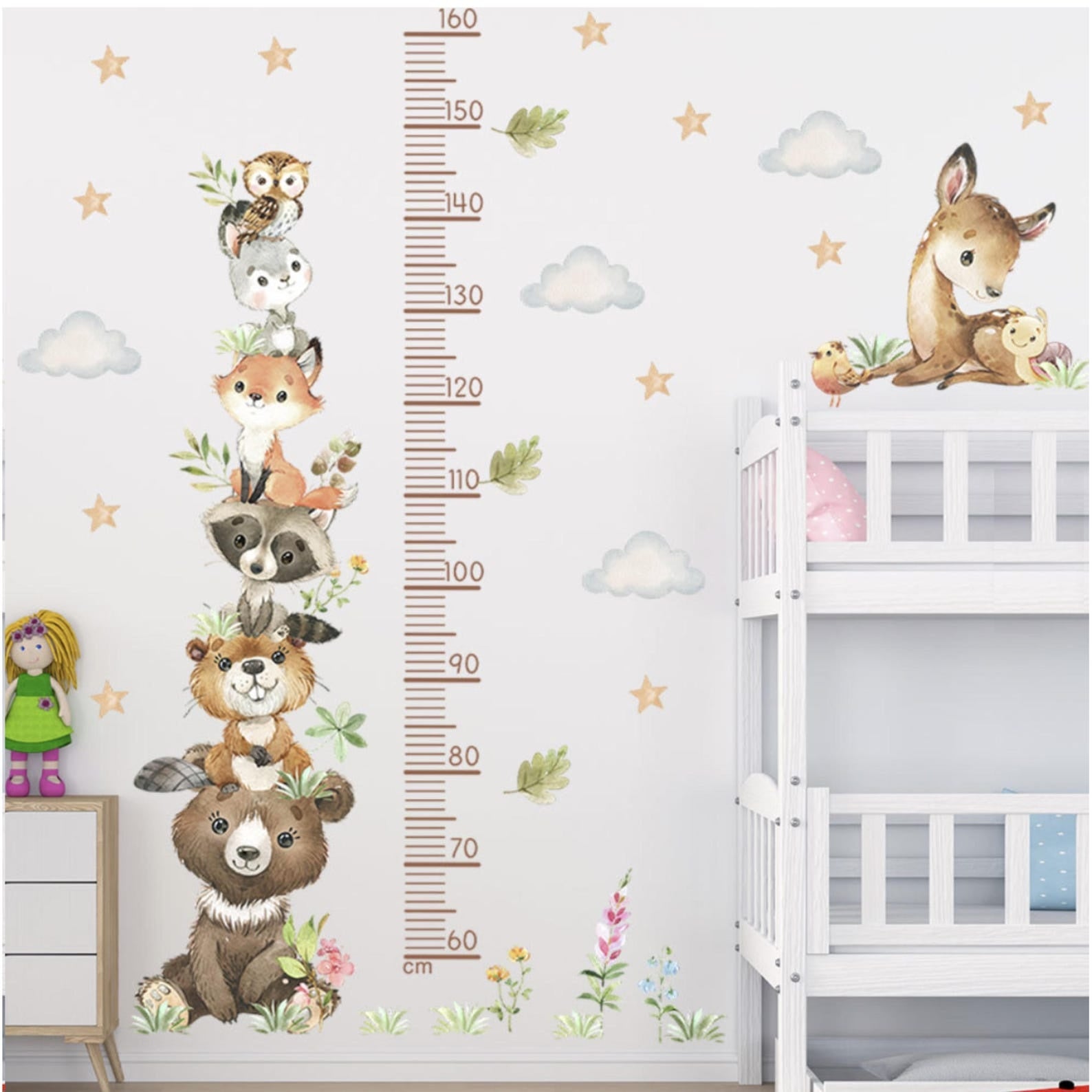 Medidor de altura infantil  animales del bosque