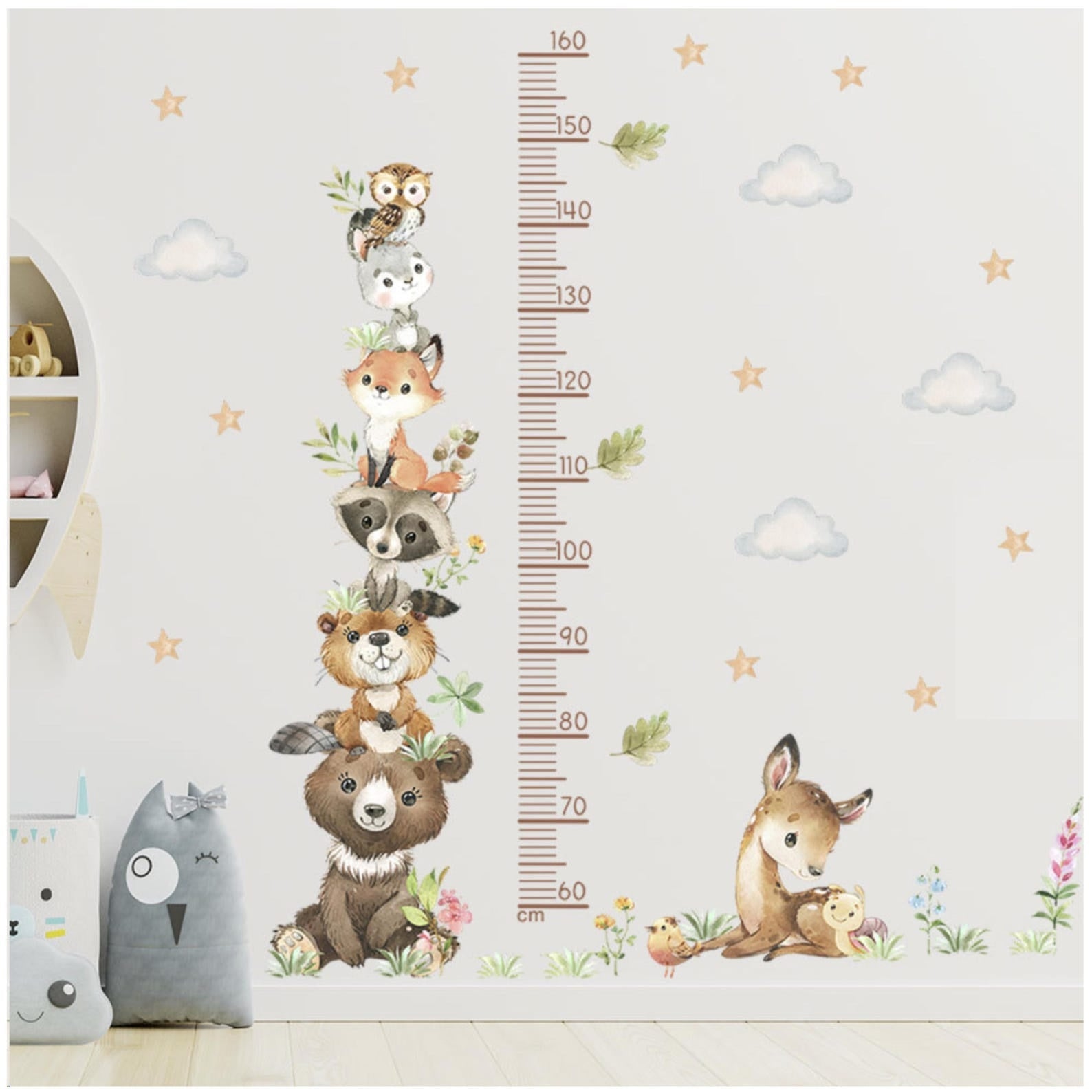 Medidor de altura infantil  animales del bosque