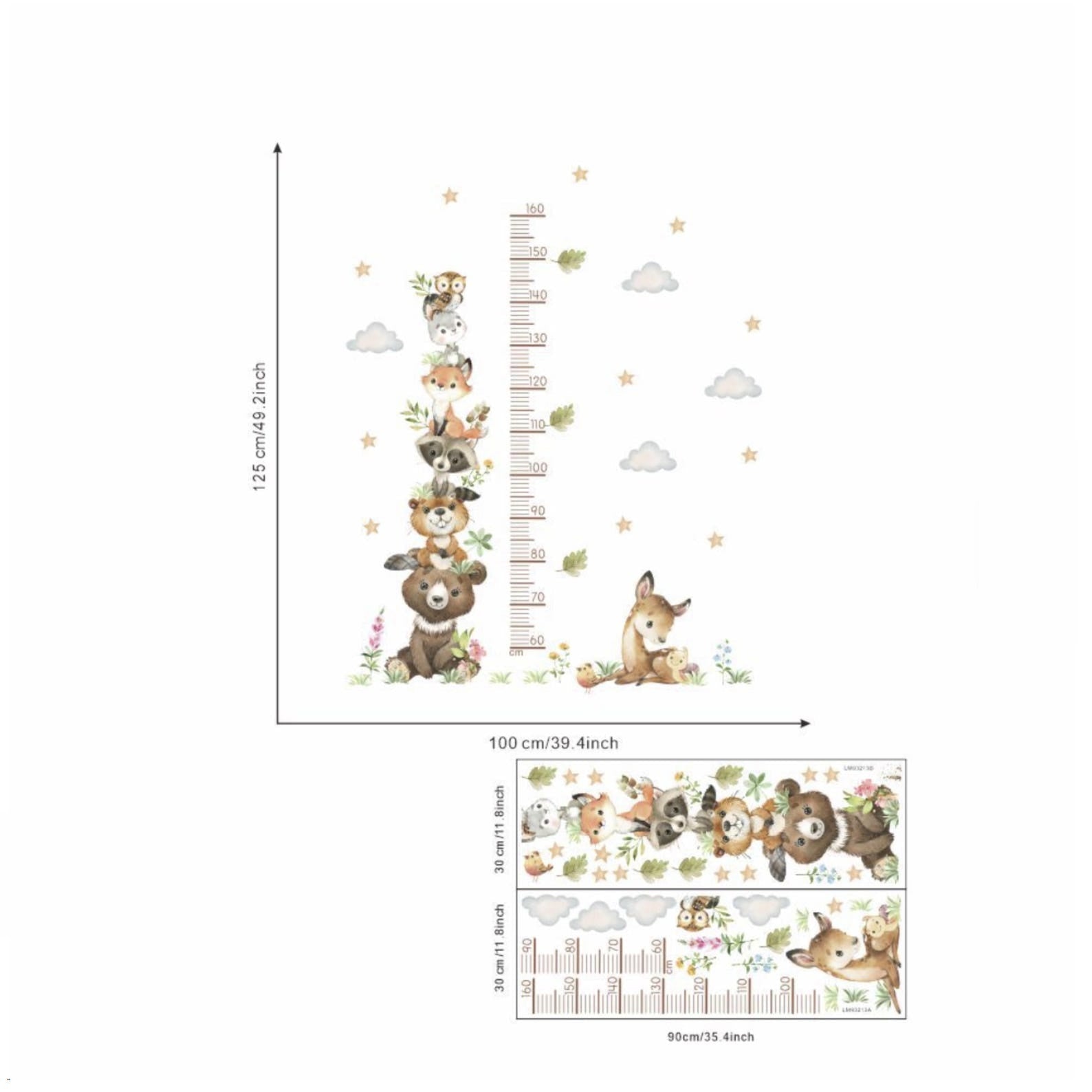 Medidor de altura infantil  animales del bosque