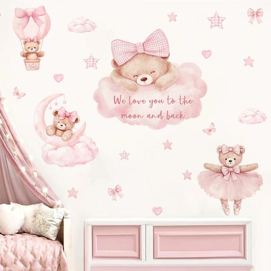 Vinilos decorativos Adhesivos infantiles de Pared de ositas en el cielo