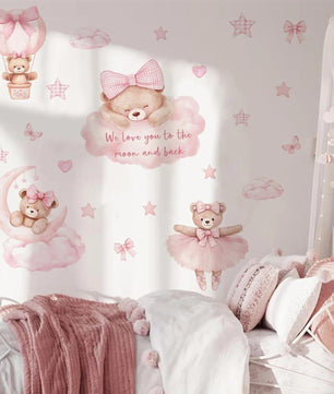 Vinilos decorativos Adhesivos infantiles de Pared de ositas en el cielo