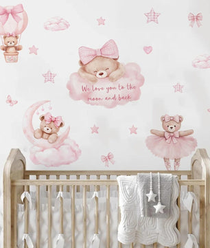 Vinilos decorativos Adhesivos infantiles de Pared de ositas en el cielo
