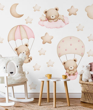 Vinilos decorativos Adhesivos infantiles de Pared de ositas en el cielo 2