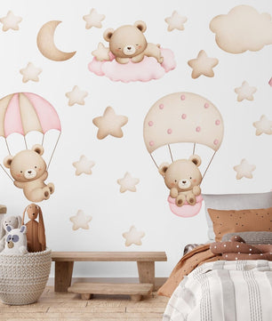 Vinilos decorativos Adhesivos infantiles de Pared de ositas en el cielo 2