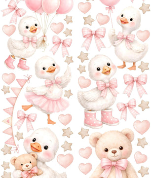 Vinilos decorativos Adhesivos infantiles de Pared de osita con patos