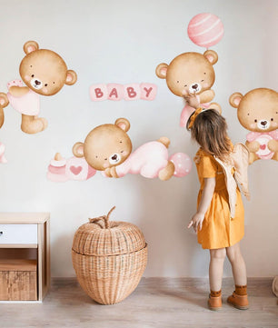 Vinilos decorativos Adhesivos infantiles de Pared de ositas cute