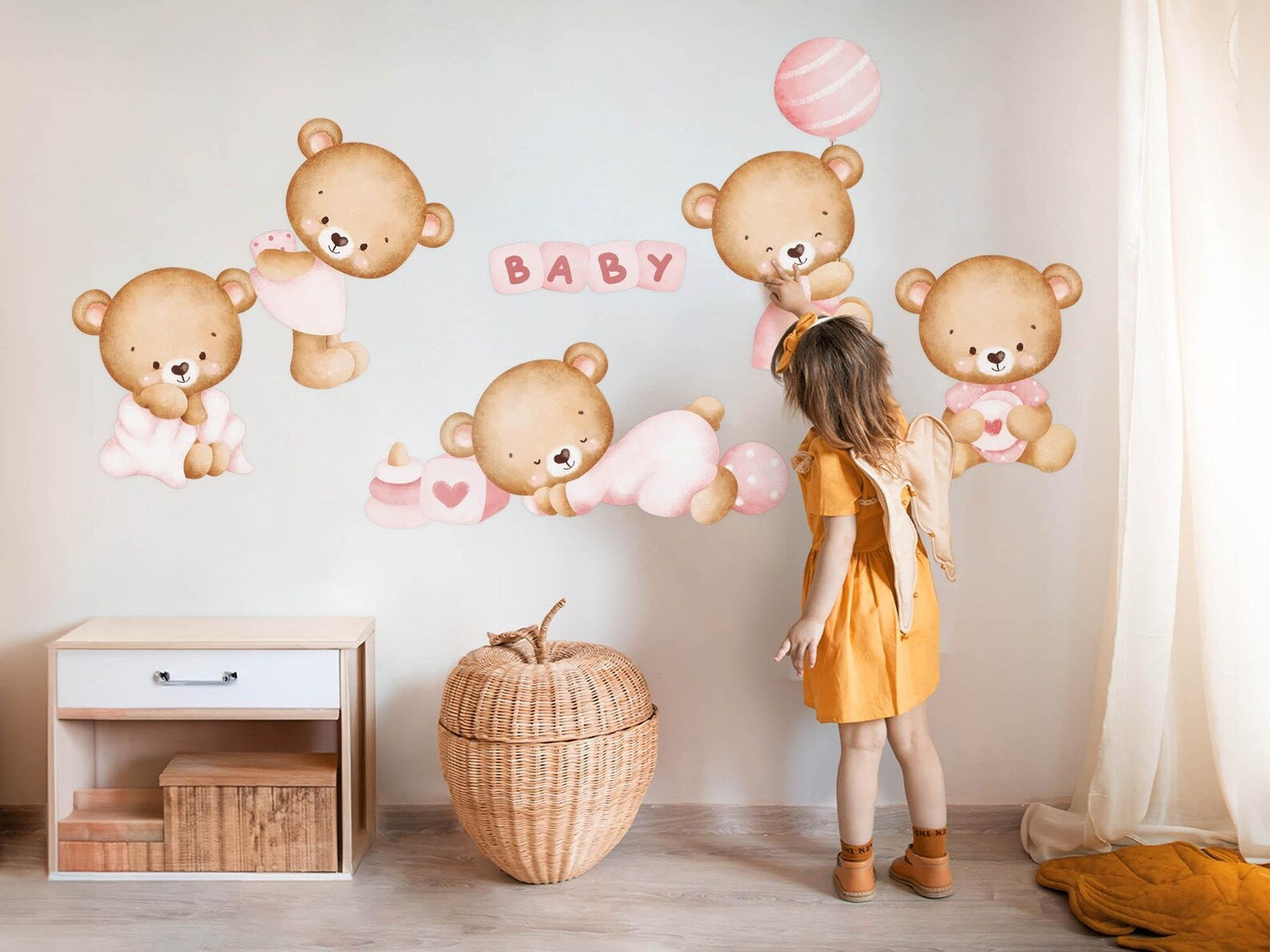 Vinilos decorativos Adhesivos infantiles de Pared de ositas cute