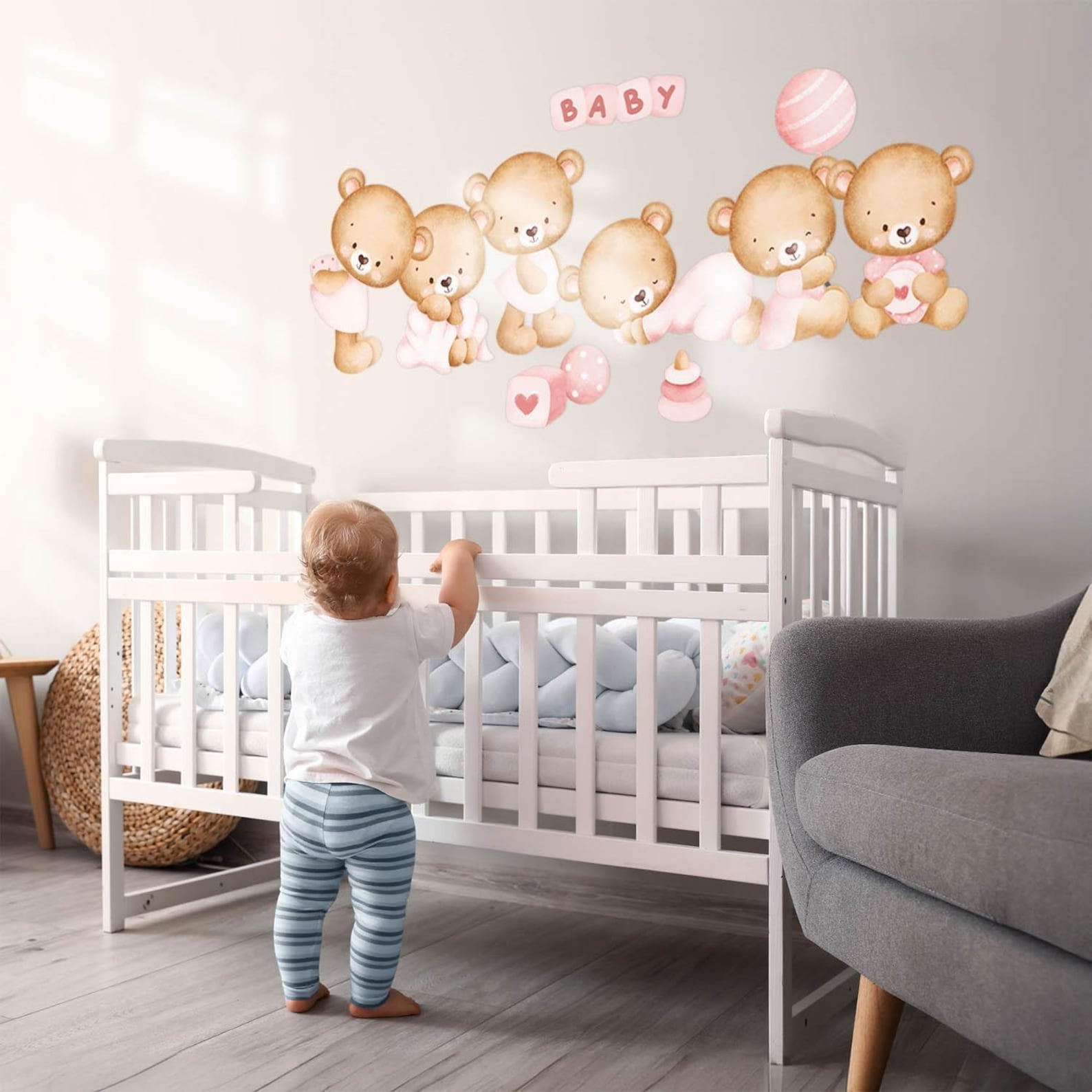 Vinilos decorativos Adhesivos infantiles de Pared de ositas cute