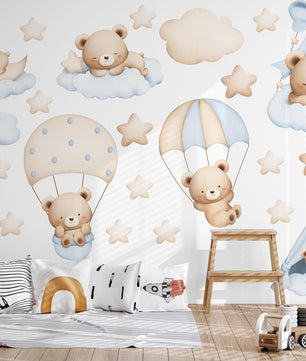 Vinilos decorativos Adhesivos infantiles de Pared de osos en el cielo