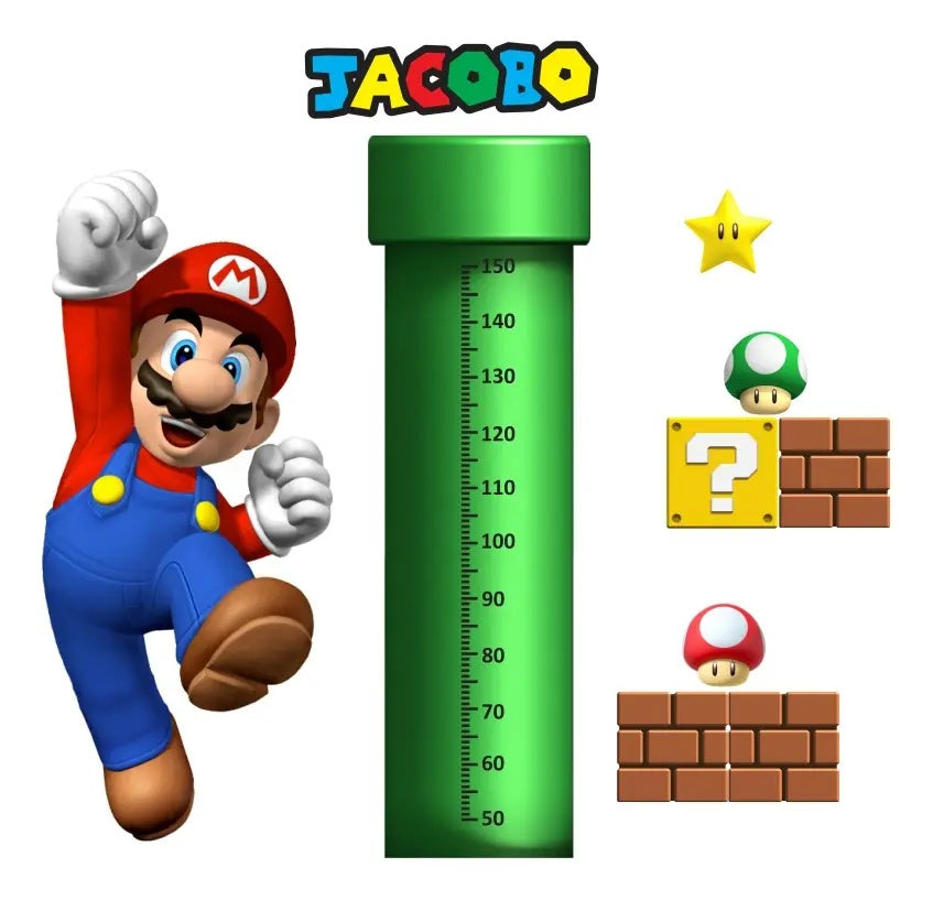 Medidor de altura infantil mario bros 4