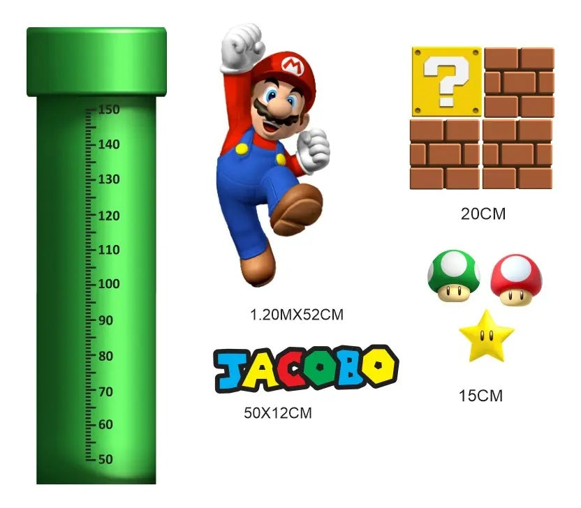 Medidor de altura infantil mario bros 4