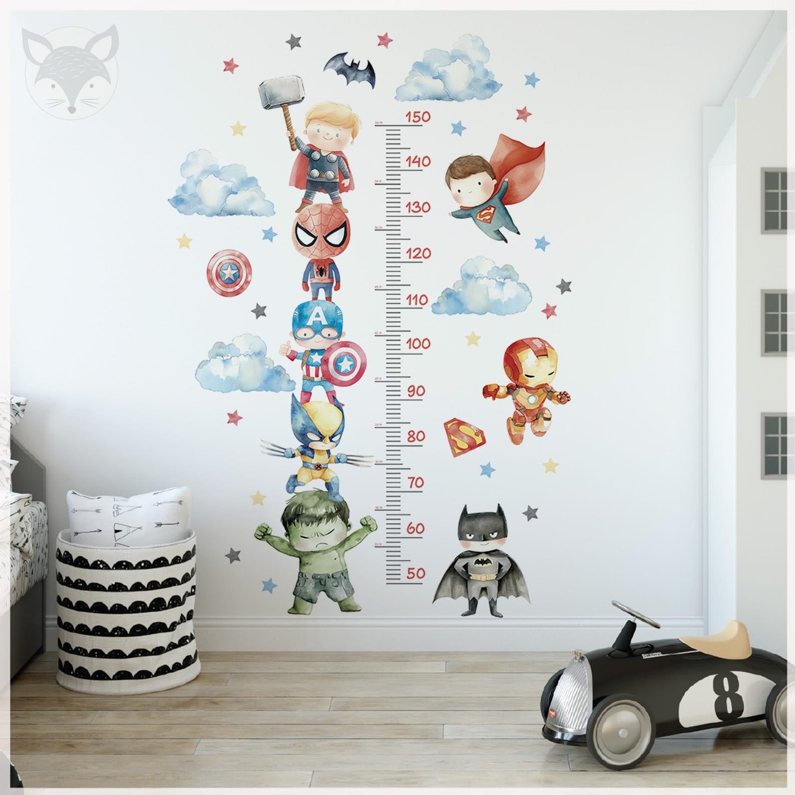 Medidor de altura infantil de superheroes 2