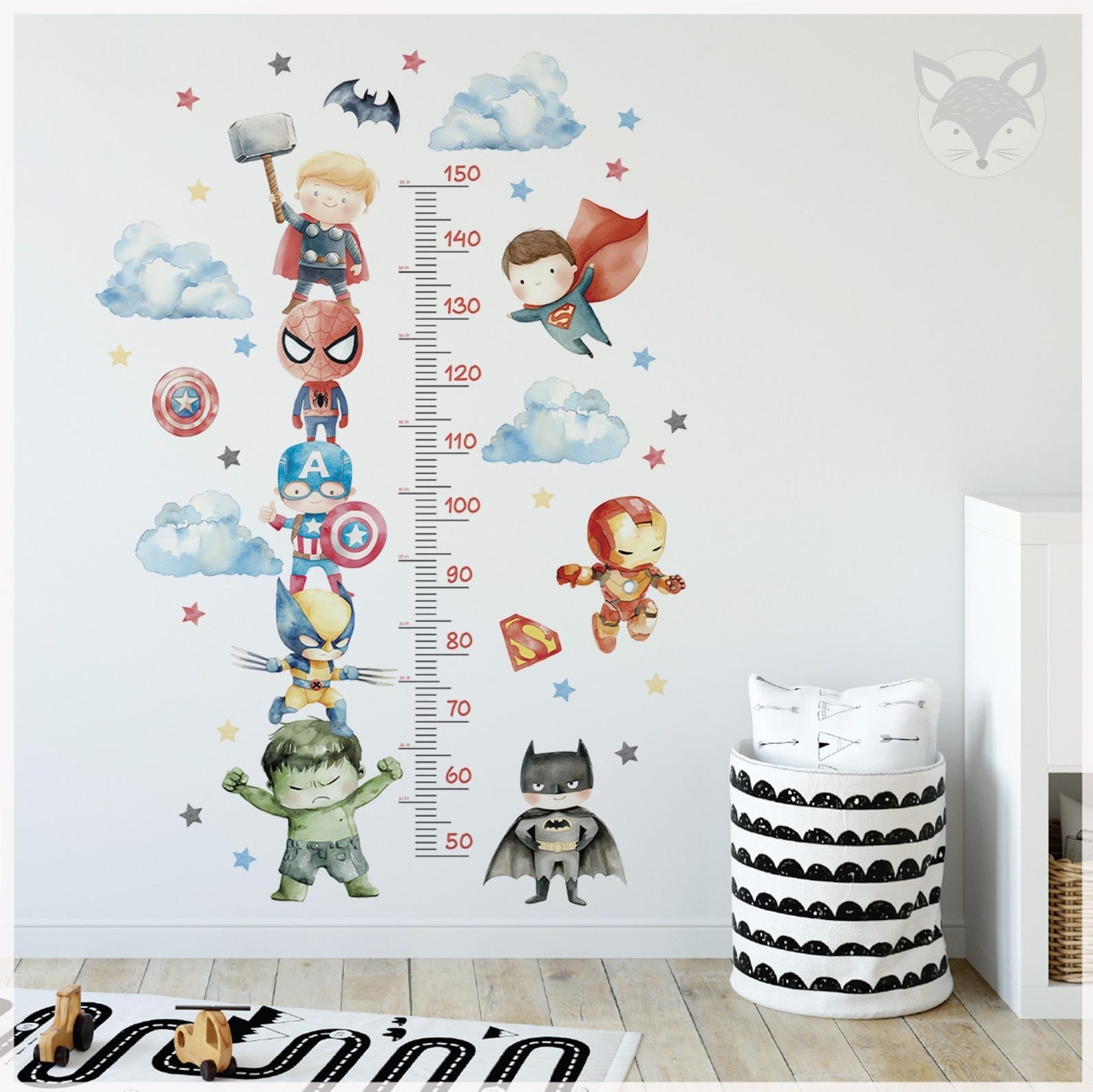 Medidor de altura infantil de superheroes 2