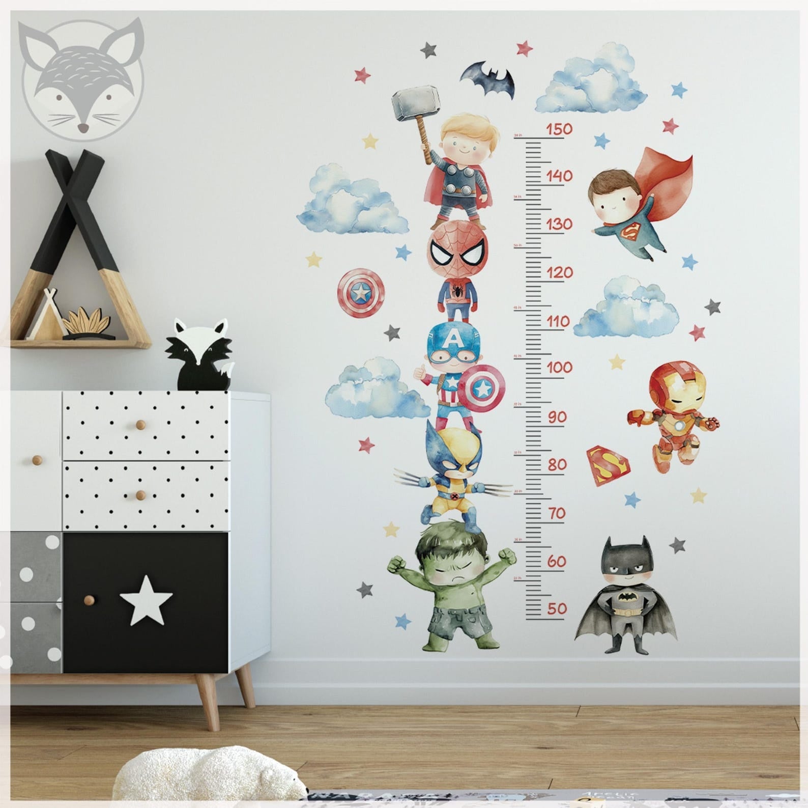 Medidor de altura infantil de superheroes 2