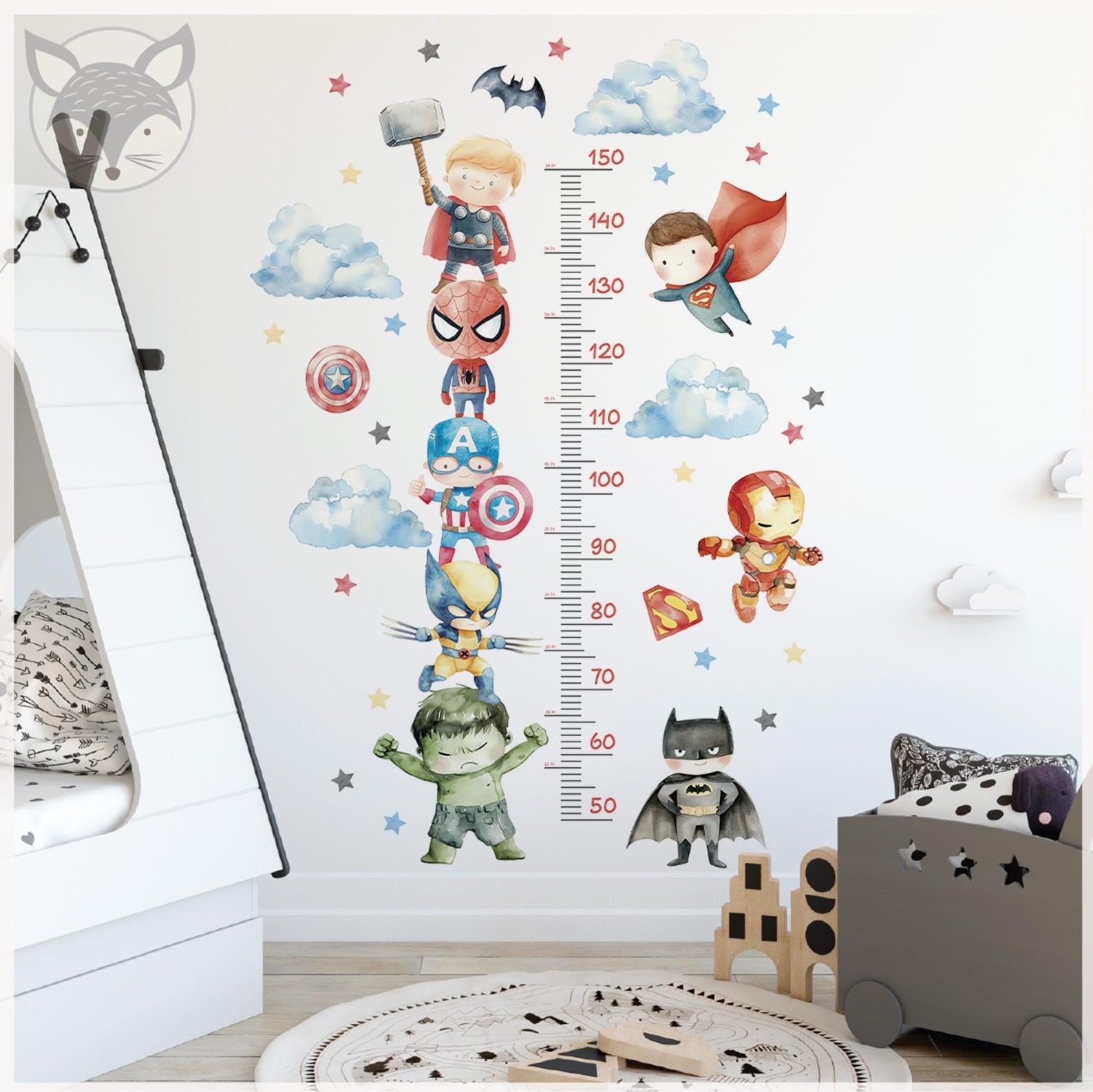 Medidor de altura infantil de superheroes 2