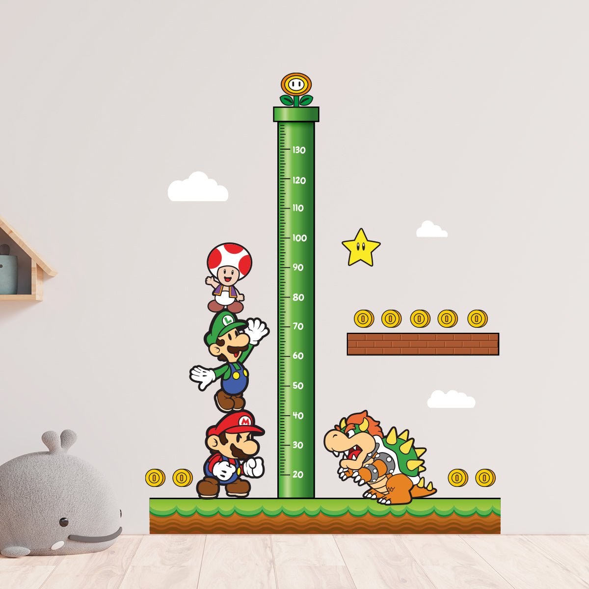 Medidor de altura infantil mario bros 4 10