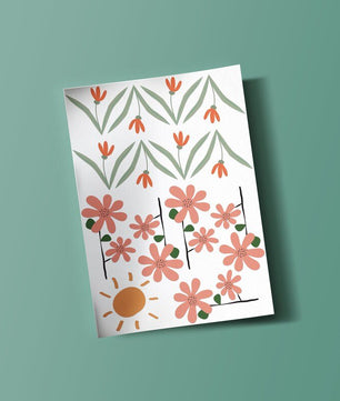 Vinilos decorativos Adhesivos de flores y sol para pared