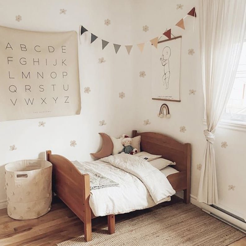 Vinilos decorativos Adhesivos de flores de verano con tono neutro