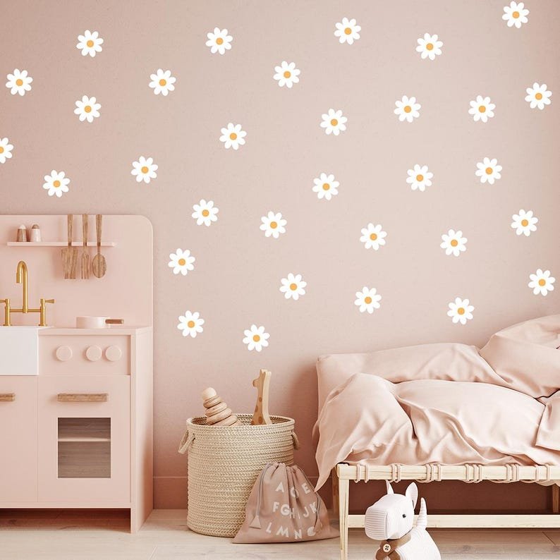 Vinilos decorativos Adhesivos de calcomania de pared con margaritas