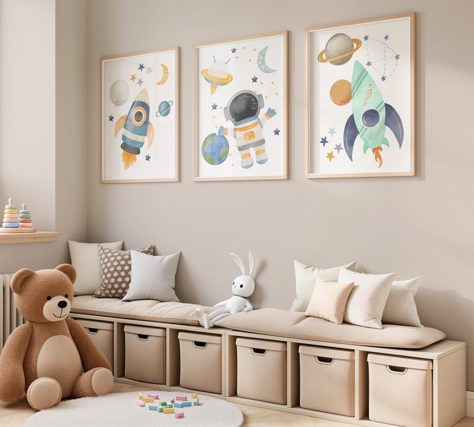 Cuadros Decorativos infantiles Modernos Astronautas decoracion del espacio exterior