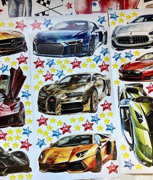 Vinilos decorativos Adhesivos infantiles de Pared Carros de lujo