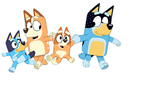 Vinilos decorativos Adhesivos infantiles de Pared Bluey Familia 1