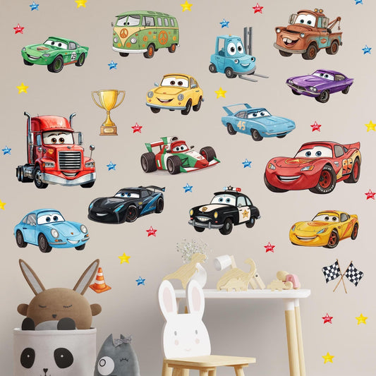 Vinilos decorativos Adhesivos infantiles de Pared Carro cars 3